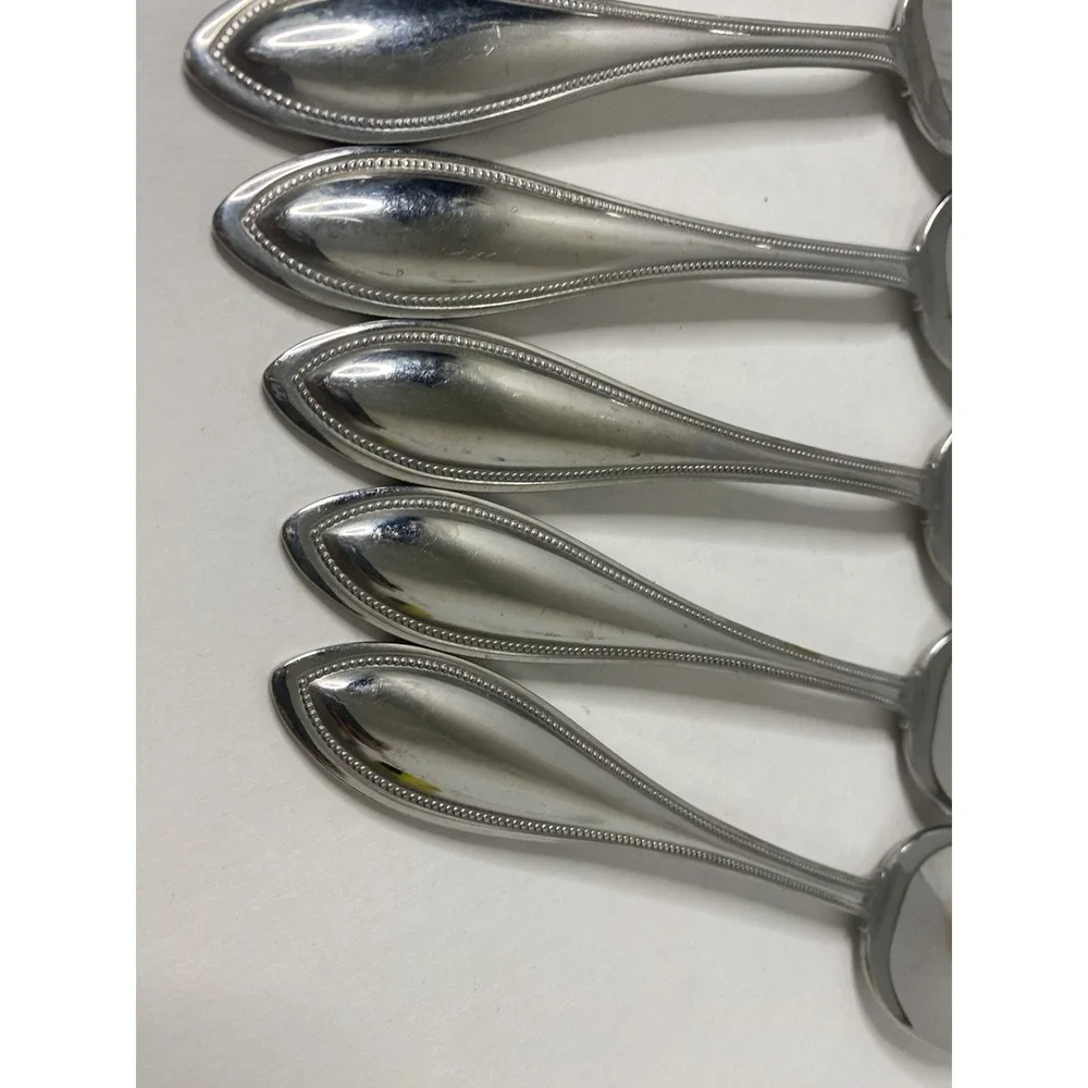 Lot of 8 Oneida Arbor-American Harmony Stainless Oval Soup Spoons 7 3/8
